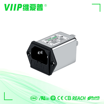 IEC 110V/250VAC Filter Masuk Daya Atenuasi Tinggi Frekuensi Pusat Nominal 150KHZ-30MHZ
