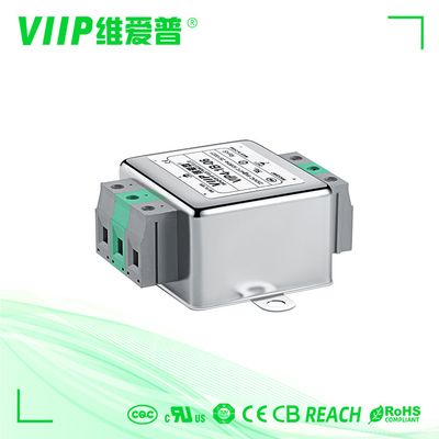 Metal Case Automobile EMI Filter Hingga 100 DB Insertion Loss untuk penghapusan interferensi yang efektif