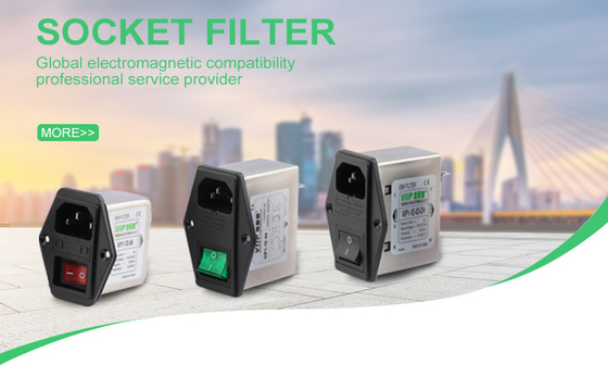 Resistensi isolasi ≥100MΩ EMC EMI Filter Inlet Socket Filter untuk tegangan nominal 250VAC -40C- 85C