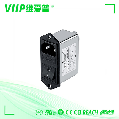 IEC Socket Filter EMC EMI Filter dengan ≤ 0,5dB Insertion Loss dan kisaran suhu -25C- 85C