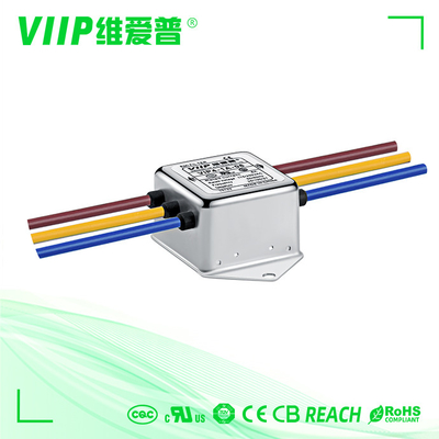 250VAC Single Phase EMI Filter 10A Emc Filters Untuk Ac Power Line Kinerja Tinggi